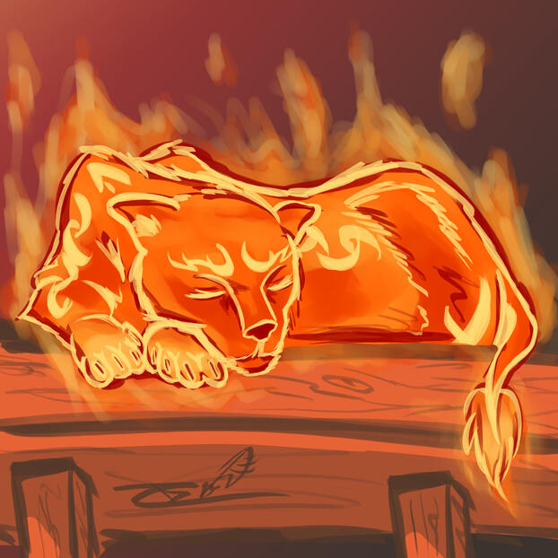 Mori Fire Cat Form (personal sketch)